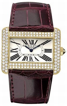 Cartier Tank Divan 18kt Yellow Gold Diamond Men's Watch WA301170