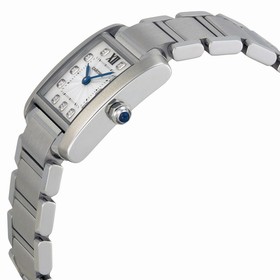 Cartier Tank Francaise Silver Dial Stainless Steel Ladies Watch WE110006