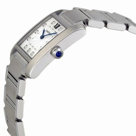 Cartier Tank Francaise Silver Dial Stainless Steel Ladies Watch WE110007