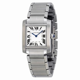 Cartier Tank Francaise Silver Dial Stainless Steel Ladies Watch WSTA0005