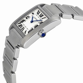 Cartier Tank Francaise Silver Dial Stainless Steel Ladies Watch WSTA0005