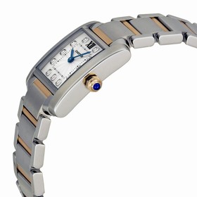 Cartier Tank Francaise Small Model 18k Rose Gold and Steel Watch WE110004