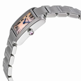 Cartier Tank Francaise Steel Pink Mother-of-Pearl Ladies Watch W51028Q3