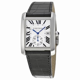 Cartier Tank MC Automatic Silver Dial Black Leather Men's Watch W5330003