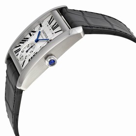 Cartier Tank MC Automatic Silver Dial Black Leather Men's Watch W5330003