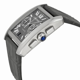 Cartier Tank MC Chronograph Grey Dial Grey Leather Ladies Watch W5330008