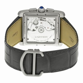 Cartier Tank MC Chronograph Grey Dial Grey Leather Ladies Watch W5330008