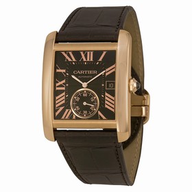 Cartier Tank MC Mechanical Brown Dial Brown Leather Strap Men's Watch W5330002