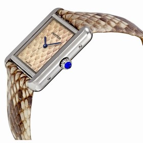 Cartier Tank Solo Python Pattern Dial Quartz Ladies Watch W5200020
