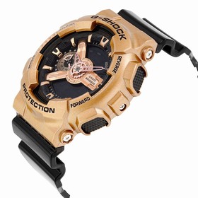 Casio G-Shock Black Dial Rose Gold-Colored and Black Resin Men's Watch GA110GD-9B2