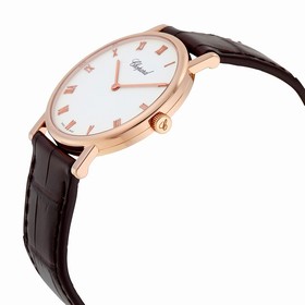 Chopard Classic White Dial Rose Gold Alligator Leather Ladies Watch 163154-5001
