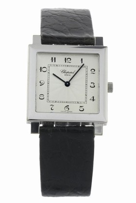 Chopard Classics Silver Dial Black Leather Ladies Watch 163296