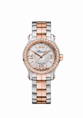 Chopard Happy Sport 18 Carat Rose Gold and Stainless Steel Ladies Watch 278573-6004