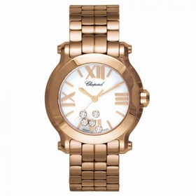 Chopard Happy Sport Diamonds 18kt Rose Gold Ladies Watch 274189-5011