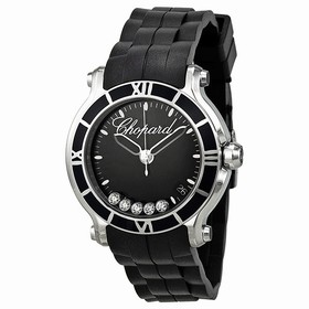 Chopard Happy Sport Floating Diamonds Black Dial Ladies Watch 278551-3002