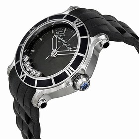 Chopard Happy Sport Floating Diamonds Black Dial Ladies Watch 278551-3002