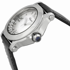 Chopard Happy Sport II Round Mother of Pearl Diamond Dial Ladies Watch 278475-3002
