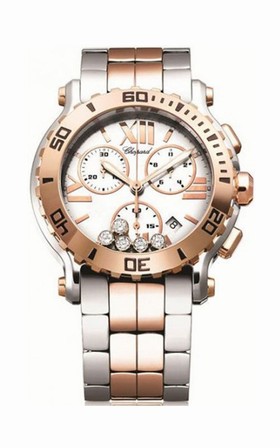 Chopard Happy Sport Mother of Pearl Two-Tone 18k Gold Unisex Watch 288499-6002