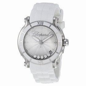 Chopard Happy Sport Silver Dial Floating Diamond Ladies Watch 278551-3001