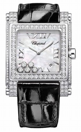 Chopard Happy Sport Square II Mother of Pearl Diamond Ladies Watch 283571-1001