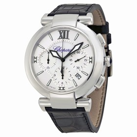 Chopard Imperiale Chronograph Automatic Silver Dial Stainless Steel Men's Leather Strap Watch 388549-3001