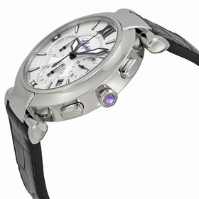 Chopard Imperiale Chronograph Automatic Silver Dial Stainless Steel Men's Leather Strap Watch 388549-3001