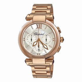 Chopard Imperiale Silver Dial 18kt Rose Gold Chronograph Ladies Watch 384211-5002