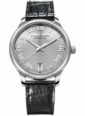 Chopard L.U.C. 1937 Classic Automatic Silver Dial Black Leather Men's Watch 168544-3002