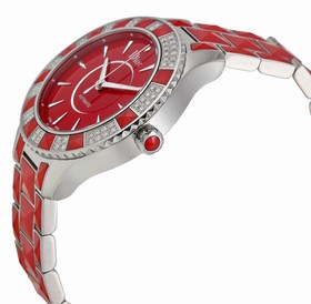 Dior Christal Red Dial Diamond with Red Sapphire Inserts Automatic Ladies Watch CD144514M001