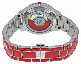 Dior Christal Red Dial Diamond with Red Sapphire Inserts Automatic Ladies Watch CD144514M001