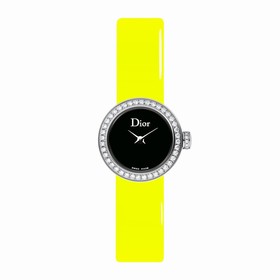 Dior La Mini D Dior Black Mother of Pearl Dial Patent Leather Strap Ladies Watch CD040110A008