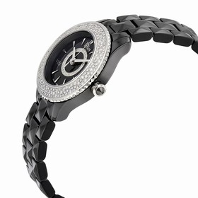 Dior VIII Black Dial Black Ceramic Ladies Watch CD1221E5C001