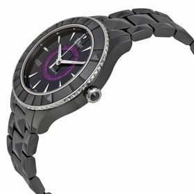 Dior VIII Black Dial Black Ceramic Ladies Watch CD1245E7C001