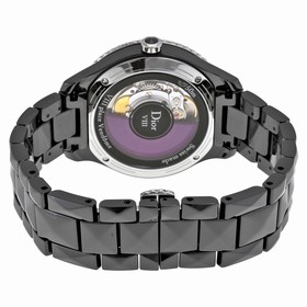 Dior VIII Black Dial Black Ceramic Ladies Watch CD1245E7C001