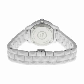 Dior VIII Diamond Silvered Dial White Ceramic Ladies Watch CD1221E2C001