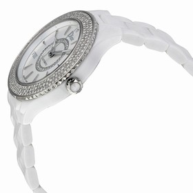 Dior VIII Diamond Studded Automatic Mother Of Pearl Dial White Ceramic Ladies Watch CD1245E5C001