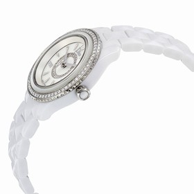 Dior VIII Mother of Pearl Dial Diamond-Studded White Ceramic Ladies Watch CD1221E6C001