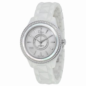 Dior VIII White Mother of Pearl Dial Ceramic Ladies Watch CD1245E9C001