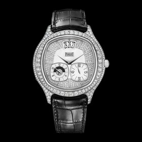 Piaget Emperador Coussin Dual Time Zone White Gold Diamond (G0A32018)