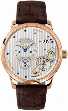 Glashutte PanoMaticinverse Automatic Silver Dial Brown Alligator Leather Men's Watch 1-91-02-01-05-30
