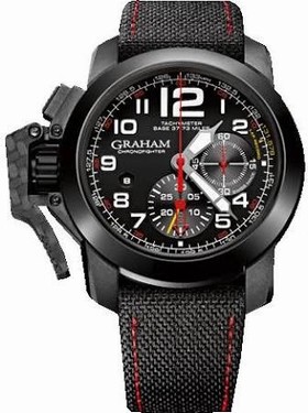 Graham Chronofighter Oversize Superlight Isle of Man Chronograph Black Dial Black Techno Fabric Men's Watch 2CCBKB07AT19N