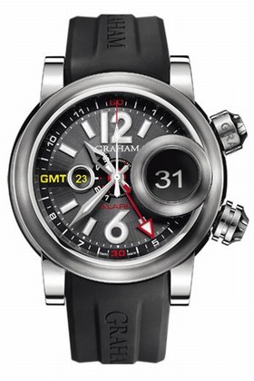 Graham Swordfish Grillo Alarm Gray Dial Black Rubber Men's Watch 2SWGS.B23A