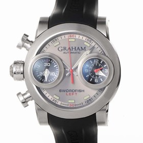 Graham Swordfish Silver Dial Black Rubber Men's Watch 2SWBS.S09L.K58S
