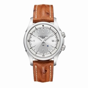 Hamilton Jazzmaster Traveler GMT 42mm Silver Dial / Ostrich (H32625555)