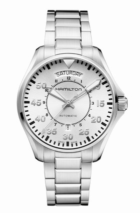 Hamilton Khaki Pilot Day Date Silver Bracelet (H64615155)