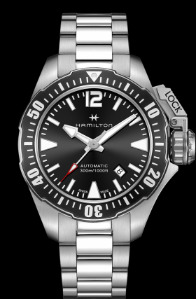 Hamilton Frogman Auto Black Bracelet (H77605135)