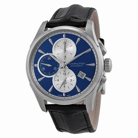 Hamilton Jazzmaster Automatic Chronograph Blue Dial Black Leather Men's Watch H32596741