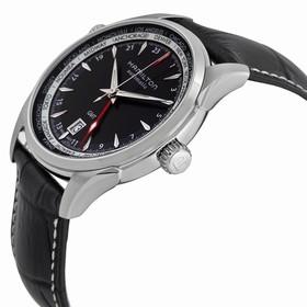 Hamilton Jazzmaster GMT Automatic Black Dial Leather Men's Watch H32695731