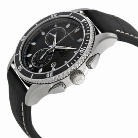 Hamilton Jazzmaster Seaview Chronograph Black Dial Black Leather Men's Watch H37512731