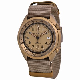 Hamilton Khaki Aviation Pilot Pioneer Automatic Beige Dial Dark Green Nato Men's Watch H80435895
